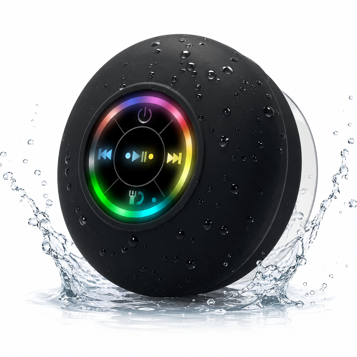 Altavoz Bluetooth Impermiable con Ventosa y Luces LED RGB